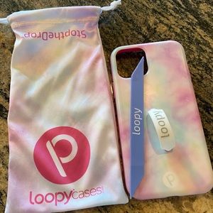 IPHONE 11 pro LOOPY case. New - 2 loops TIE DYE